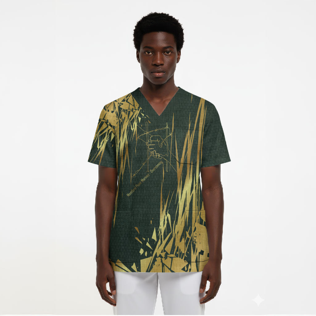 Montford Point Marines Overcoming Scrub Top Military History Camouflage Art