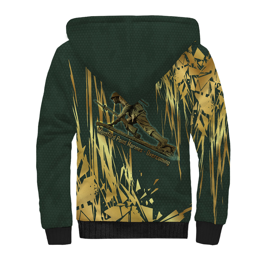Montford Point Marines Overcoming Sherpa Hoodie Military History Camouflage Art