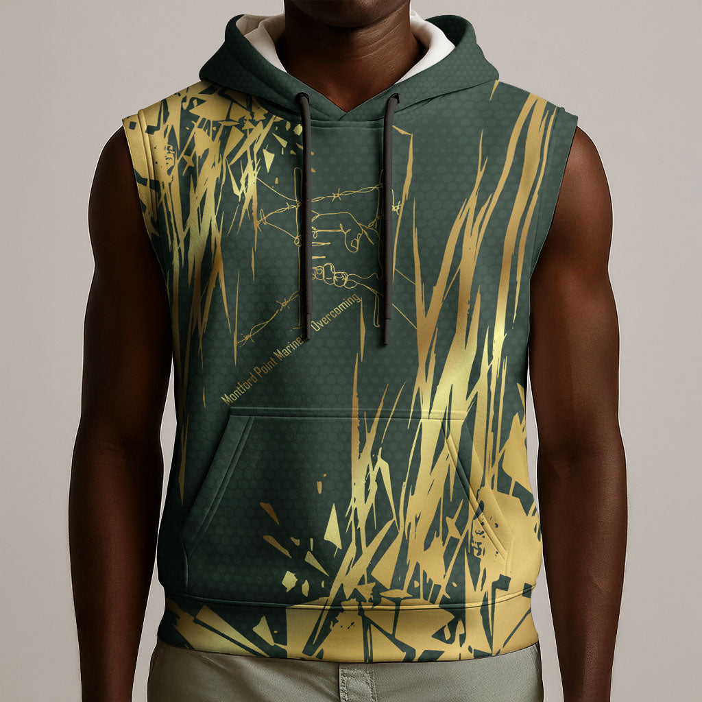 Montford Point Marines Overcoming Sleeveless Hoodie Military History Camouflage Art