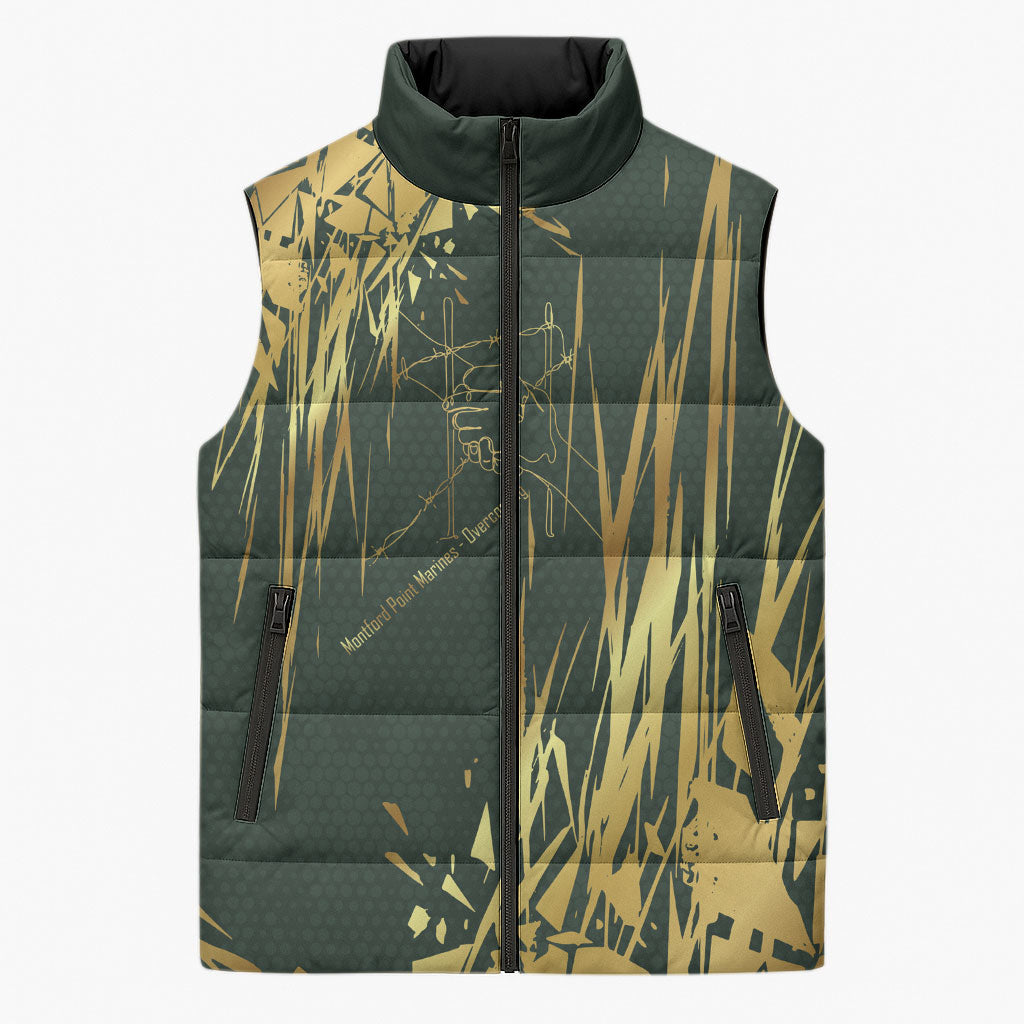 Montford Point Marines Overcoming Sleeveless Puffer Jacket Military History Camouflage Art