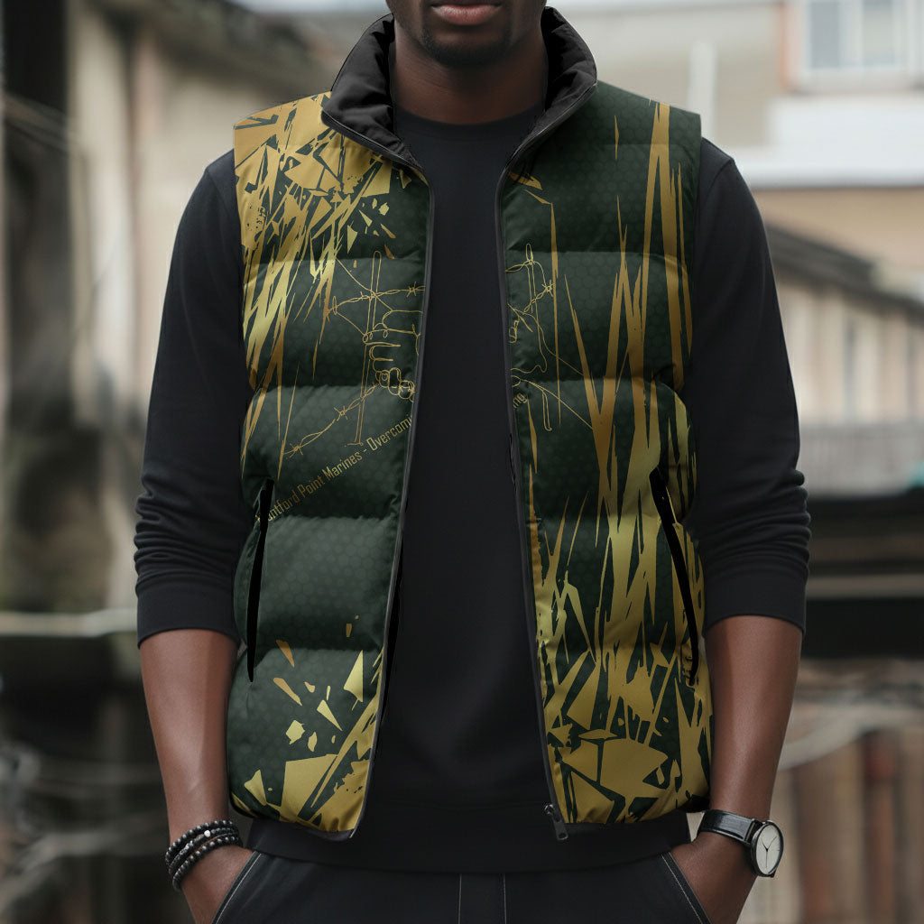 Montford Point Marines Overcoming Sleeveless Puffer Jacket Military History Camouflage Art