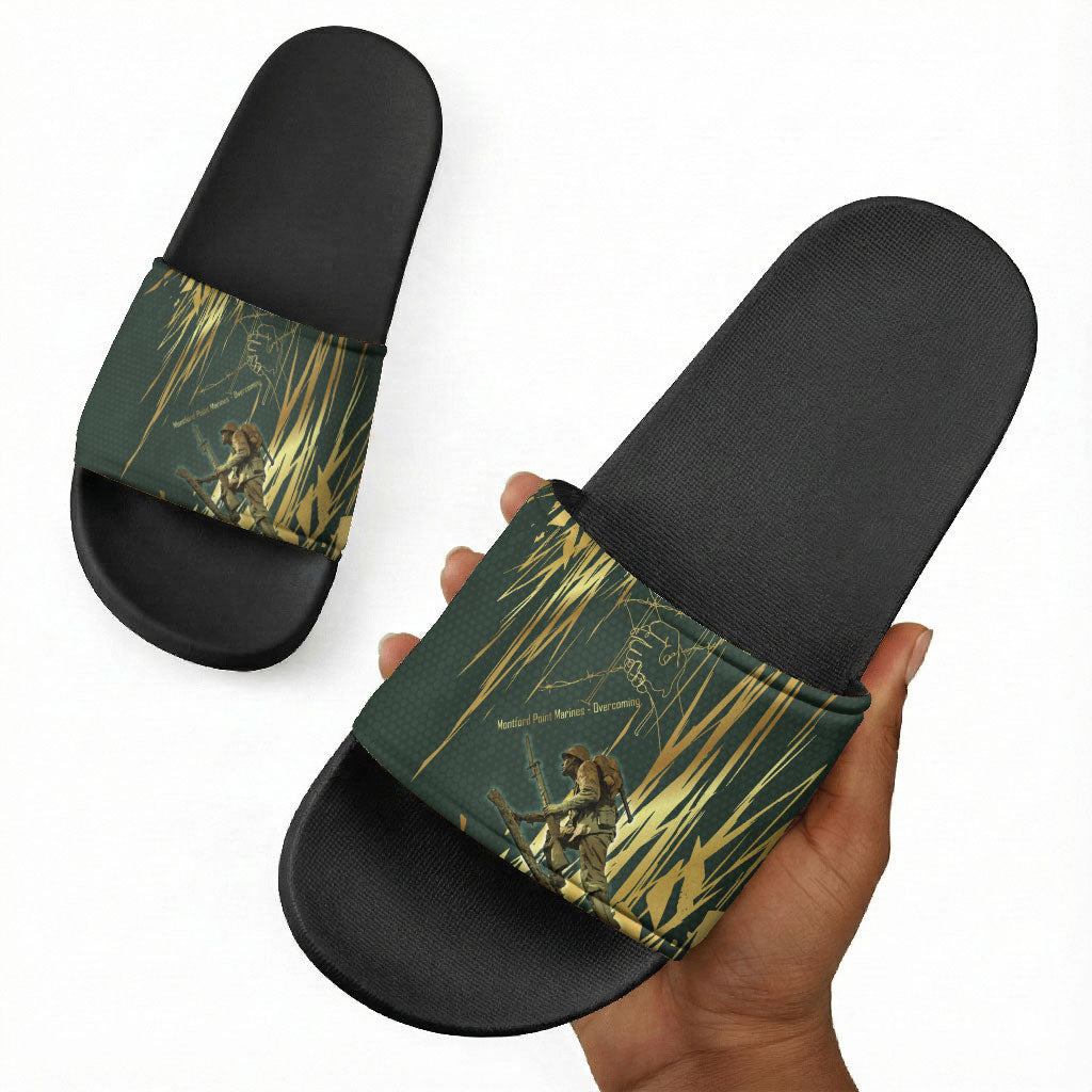 Montford Point Marines Overcoming Slide Sandals Military History Camouflage Art