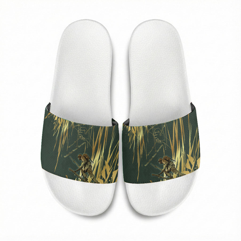Montford Point Marines Overcoming Slide Sandals Military History Camouflage Art