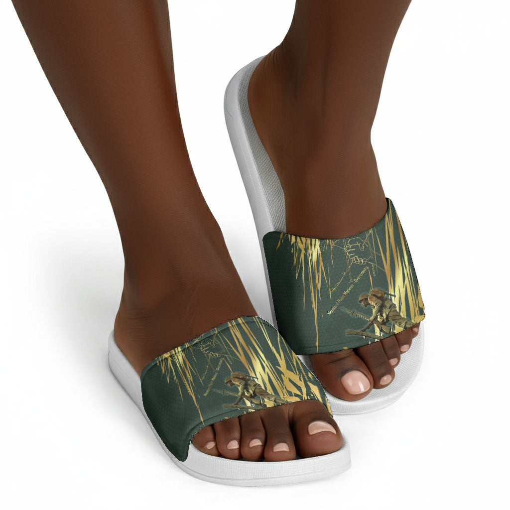 Montford Point Marines Overcoming Slide Sandals Military History Camouflage Art