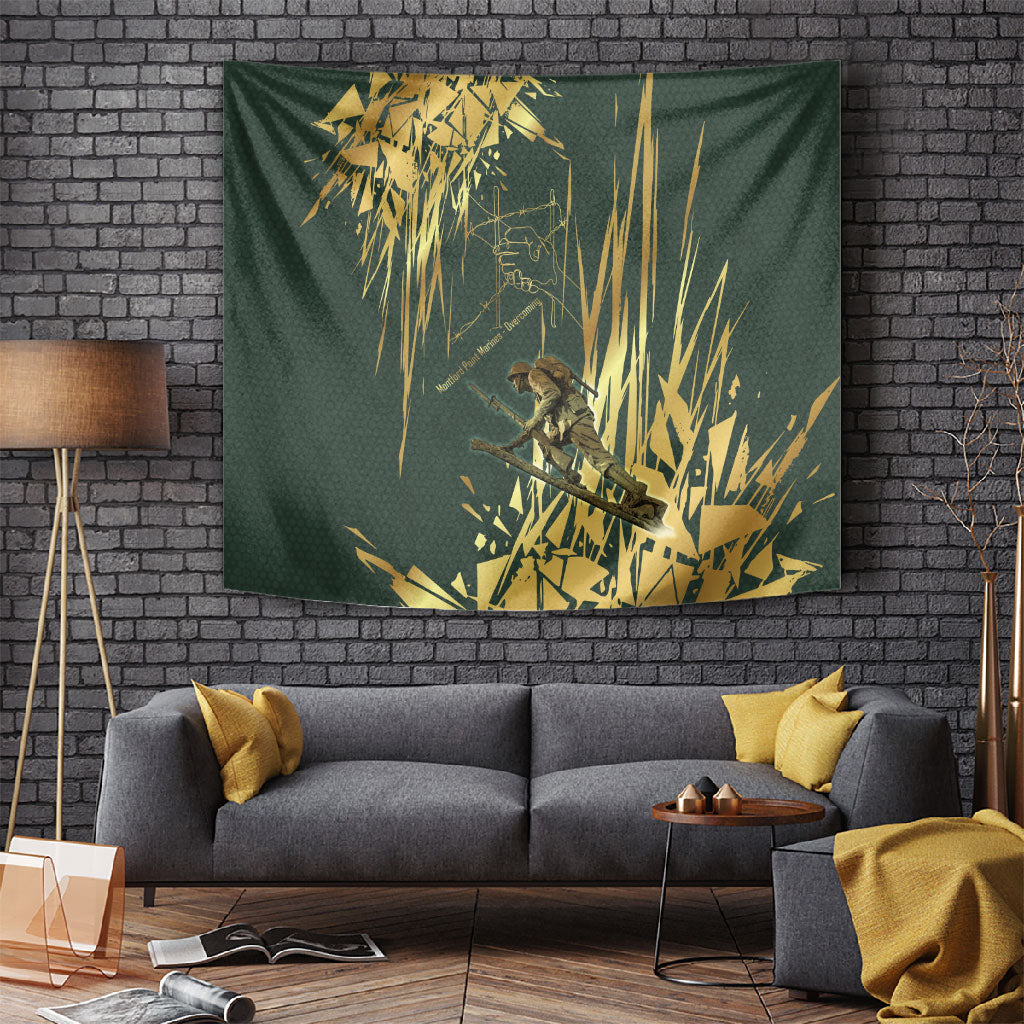 Montford Point Marines Overcoming Tapestry Military History Camouflage Art