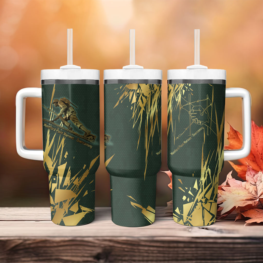 Montford Point Marines Overcoming Tumbler With Handle Military History Camouflage Art