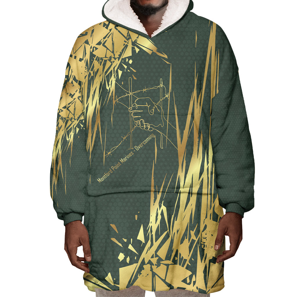 Montford Point Marines Overcoming Wearable Blanket Hoodie Military History Camouflage Art