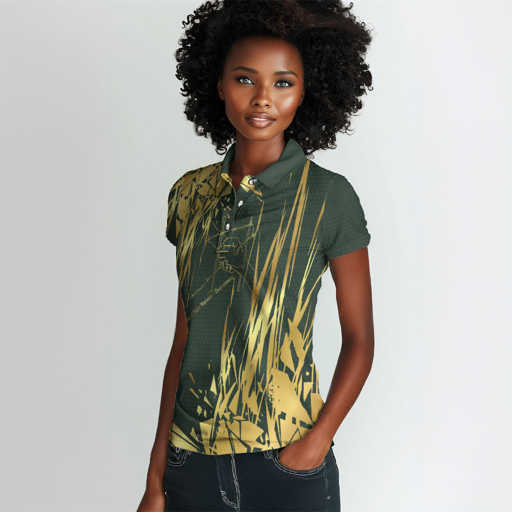 Montford Point Marines Overcoming Women Polo Shirt Military History Camouflage Art