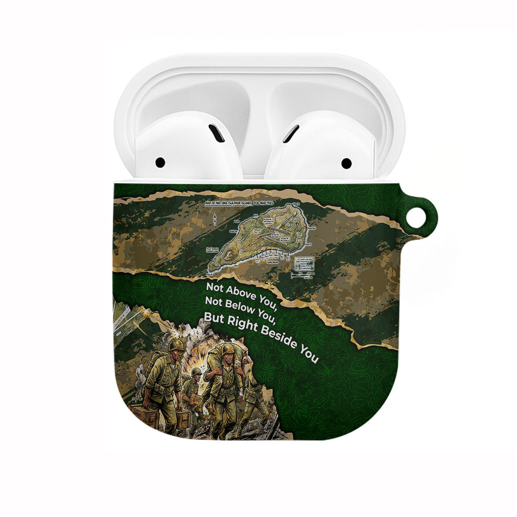 Montford Point Marines Not Above You AirPods Case Iwo Jima Military Map Camouflage Vintage Art