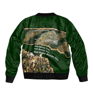 Montford Point Marines Not Above You Bomber Jacket Iwo Jima Military Map Camouflage Vintage Art