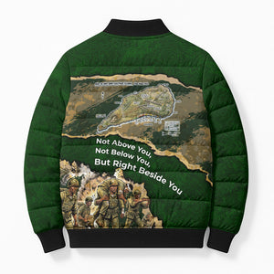 Montford Point Marines Not Above You Bomber Puffer Jacket Iwo Jima Military Map Camouflage Vintage Art