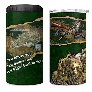 Montford Point Marines Not Above You 4 in 1 Can Cooler Tumbler Iwo Jima Military Map Camouflage Vintage Art