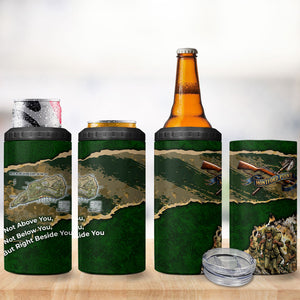 Montford Point Marines Not Above You 4 in 1 Can Cooler Tumbler Iwo Jima Military Map Camouflage Vintage Art