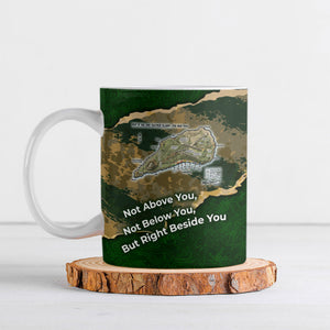 Montford Point Marines Not Above You Ceramic Mug Iwo Jima Military Map Camouflage Vintage Art