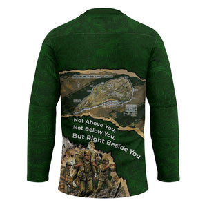 Montford Point Marines Not Above You Hockey Jersey Iwo Jima Military Map Camouflage Vintage Art