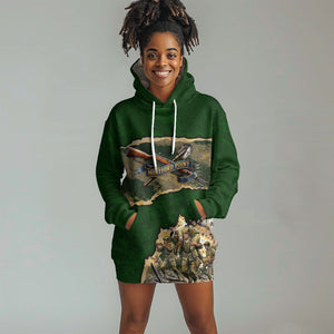 Montford Point Marines Not Above You Hoodie Dress Iwo Jima Military Map Camouflage Vintage Art