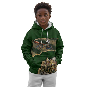 Montford Point Marines Not Above You Kid Hoodie Iwo Jima Military Map Camouflage Vintage Art