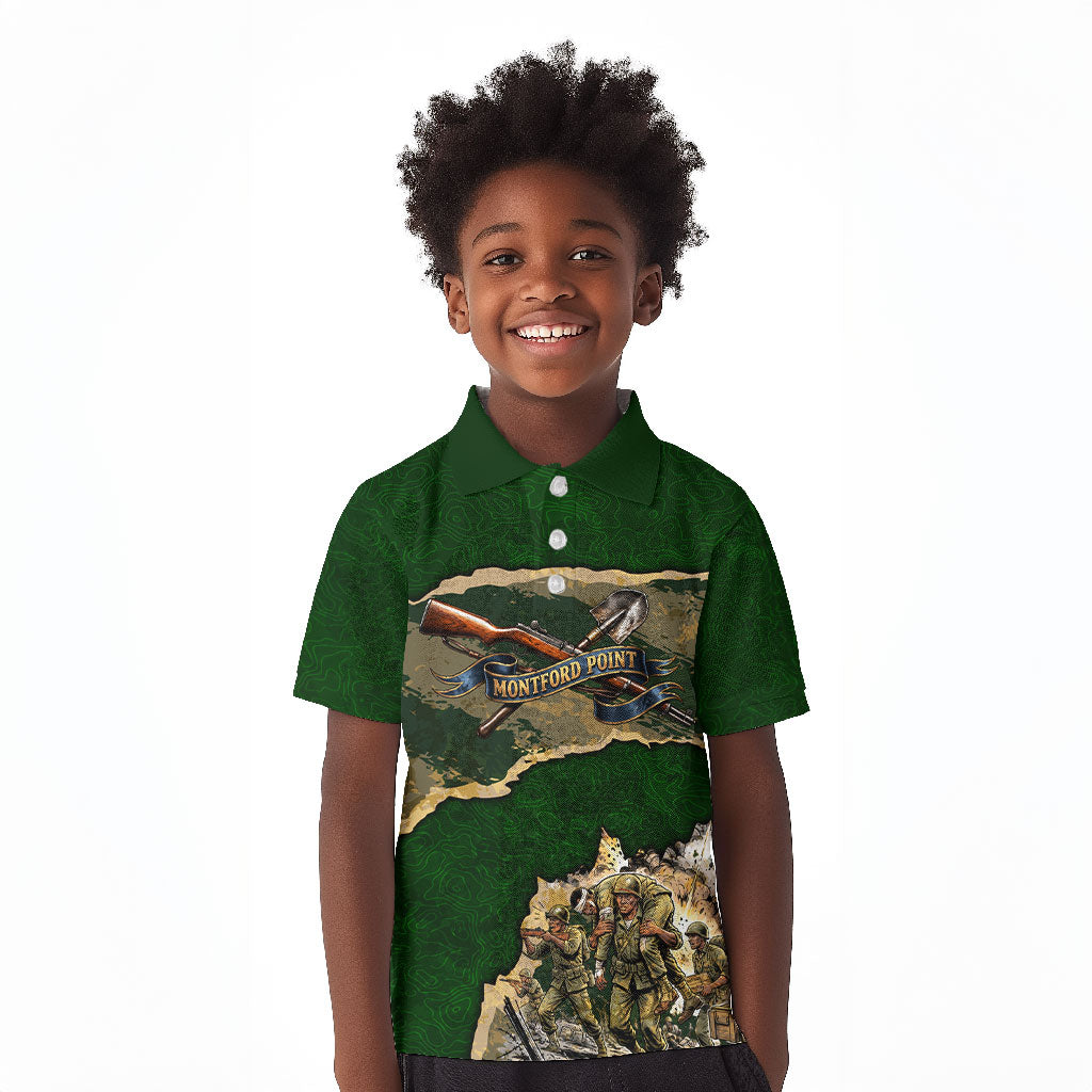 Montford Point Marines Not Above You Kid Polo Shirt Iwo Jima Military Map Camouflage Vintage Art