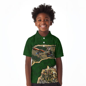 Montford Point Marines Not Above You Kid Polo Shirt Iwo Jima Military Map Camouflage Vintage Art