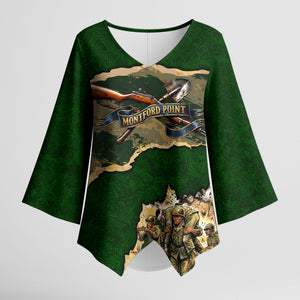 Montford Point Marines Not Above You Kimono Sleeve Blouse Iwo Jima Military Map Camouflage Vintage Art