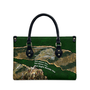 Montford Point Marines Not Above You Leather Bag Iwo Jima Military Map Camouflage Vintage Art