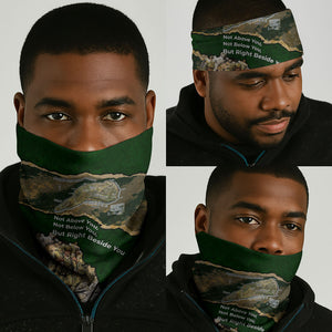 Montford Point Marines Not Above You Neck Gaiter Iwo Jima Military Map Camouflage Vintage Art