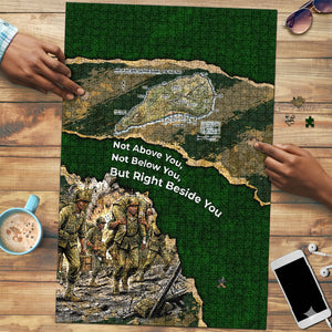 Montford Point Marines Not Above You Puzzle Iwo Jima Military Map Camouflage Vintage Art