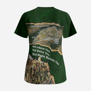 Montford Point Marines Not Above You Scrub Top Iwo Jima Military Map Camouflage Vintage Art