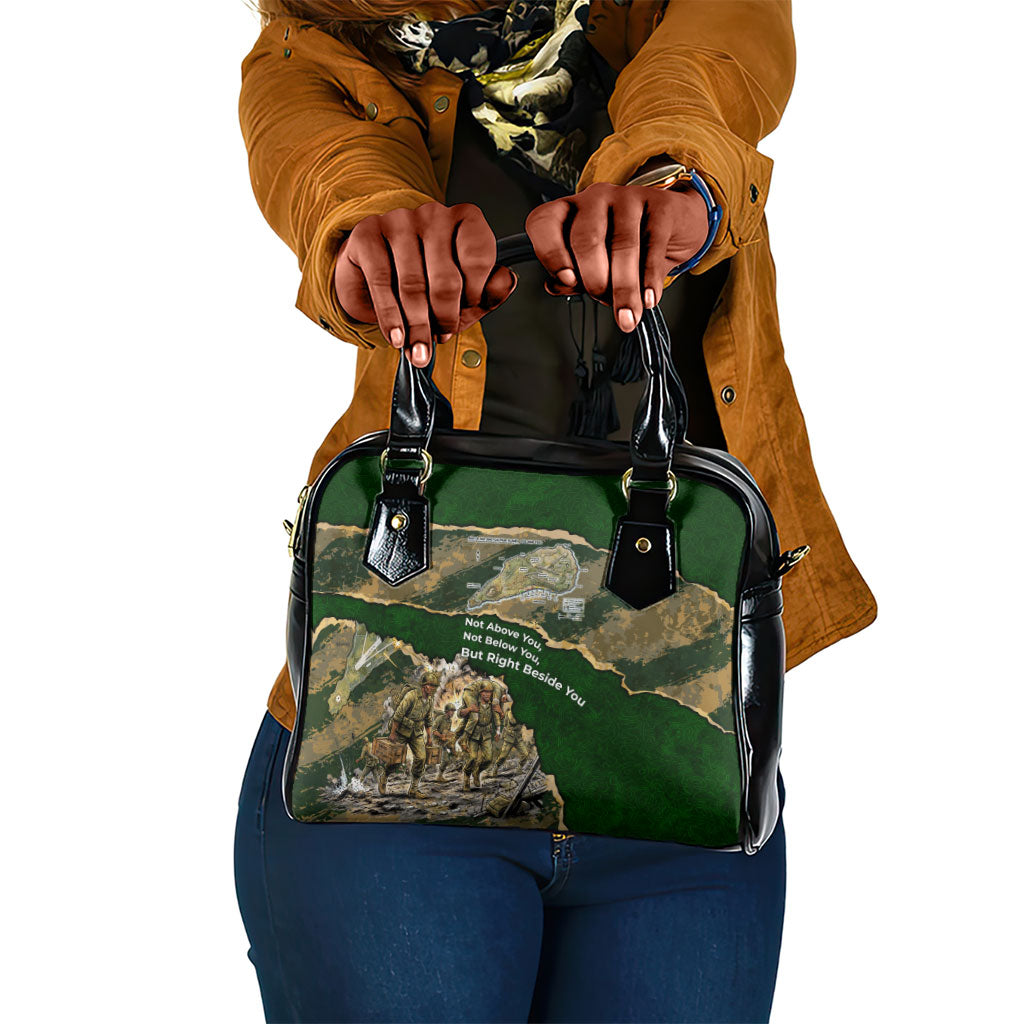 Montford Point Marines Not Above You Shoulder Handbag Iwo Jima Military Map Camouflage Vintage Art