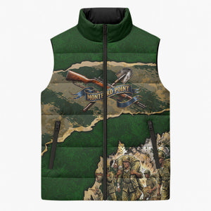 Montford Point Marines Not Above You Sleeveless Puffer Jacket Iwo Jima Military Map Camouflage Vintage Art