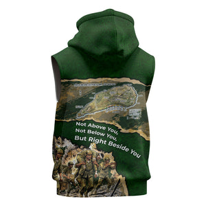 Montford Point Marines Not Above You Sleeveless Zip Hoodie Iwo Jima Military Map Camouflage Vintage Art