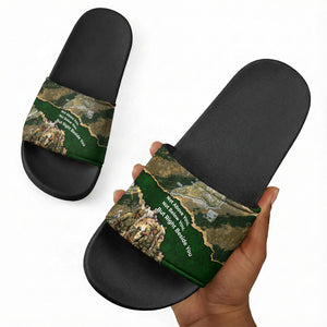 Montford Point Marines Not Above You Slide Sandals Iwo Jima Military Map Camouflage Vintage Art