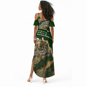 Montford Point Marines Not Above You Summer Maxi Dress Iwo Jima Military Map Camouflage Vintage Art