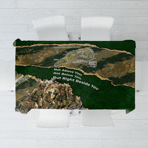 Montford Point Marines Not Above You Tablecloth Iwo Jima Military Map Camouflage Vintage Art