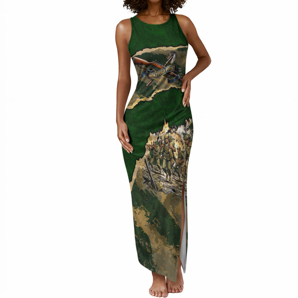 Montford Point Marines Not Above You Tank Maxi Dress Iwo Jima Military Map Camouflage Vintage Art