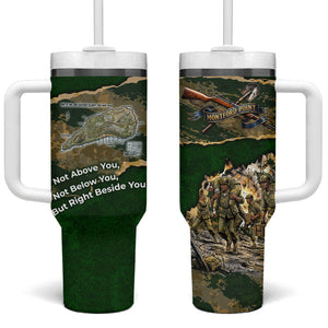 Montford Point Marines Not Above You Tumbler With Handle Iwo Jima Military Map Camouflage Vintage Art