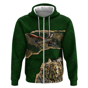 Montford Point Marines Not Above You Zip Hoodie Iwo Jima Military Map Camouflage Vintage Art