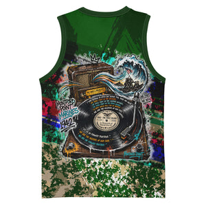 Montford Point Marines 1942 The First 20000 Basketball Jersey Vintage Vinyl Record Camouflage Graffiti Art