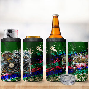 Montford Point Marines 1942 The First 20000 4 in 1 Can Cooler Tumbler Vintage Vinyl Record Camouflage Graffiti Art