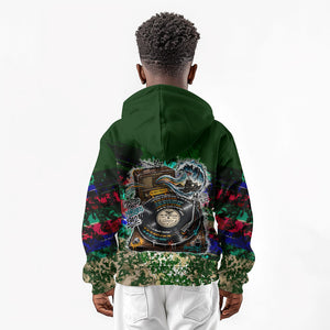 Montford Point Marines 1942 The First 20000 Kid Hoodie Vintage Vinyl Record Camouflage Graffiti Art