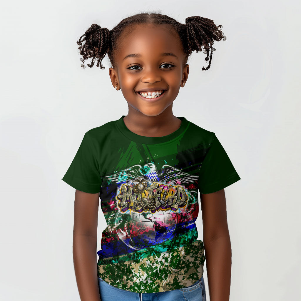 Montford Point Marines 1942 The First 20000 Kid T shirt Vintage Vinyl Record Camouflage Graffiti Art