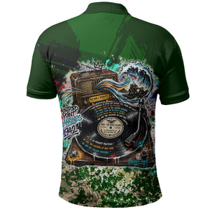 Montford Point Marines 1942 The First 20000 Polo Shirt Vintage Vinyl Record Camouflage Graffiti Art