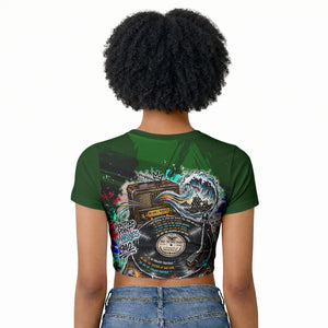 Montford Point Marines 1942 The First 20000 Raglan Cropped T shirt Vintage Vinyl Record Camouflage Graffiti Art