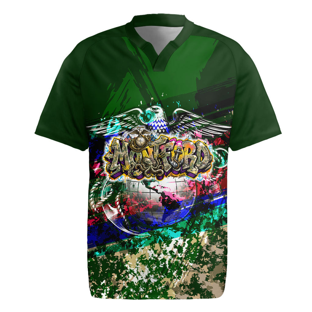 Montford Point Marines 1942 The First 20000 Rugby Jersey Vintage Vinyl Record Camouflage Graffiti Art