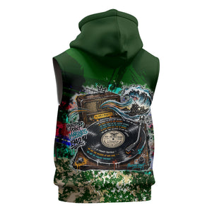 Montford Point Marines 1942 The First 20000 Sleeveless Zip Hoodie Vintage Vinyl Record Camouflage Graffiti Art