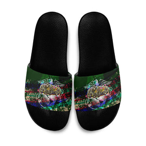 Montford Point Marines 1942 The First 20000 Slide Sandals Vintage Vinyl Record Camouflage Graffiti Art