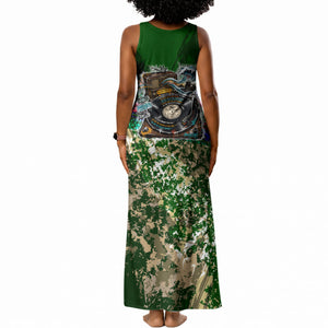 Montford Point Marines 1942 The First 20000 Tank Maxi Dress Vintage Vinyl Record Camouflage Graffiti Art