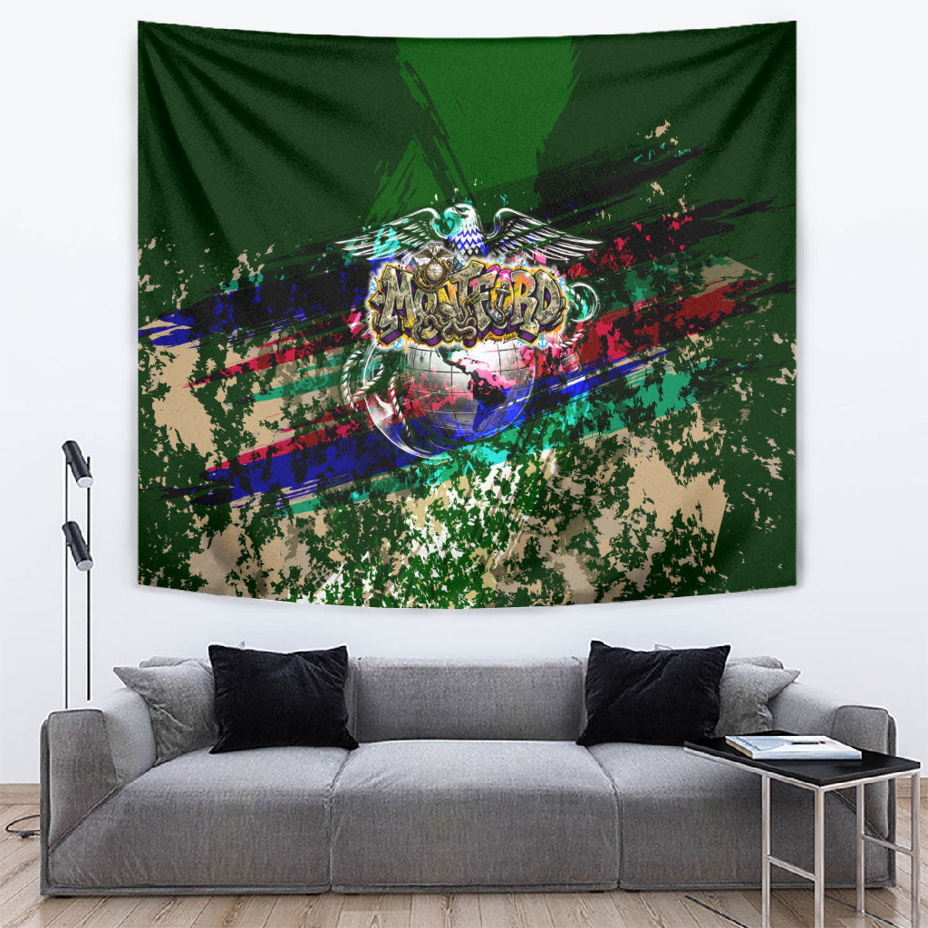 Montford Point Marines 1942 The First 20000 Tapestry Vintage Vinyl Record Camouflage Graffiti Art