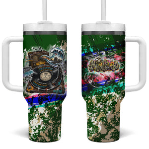 Montford Point Marines 1942 The First 20000 Tumbler With Handle Vintage Vinyl Record Camouflage Graffiti Art