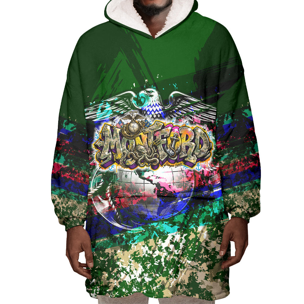 Montford Point Marines 1942 The First 20000 Wearable Blanket Hoodie Vintage Vinyl Record Camouflage Graffiti Art